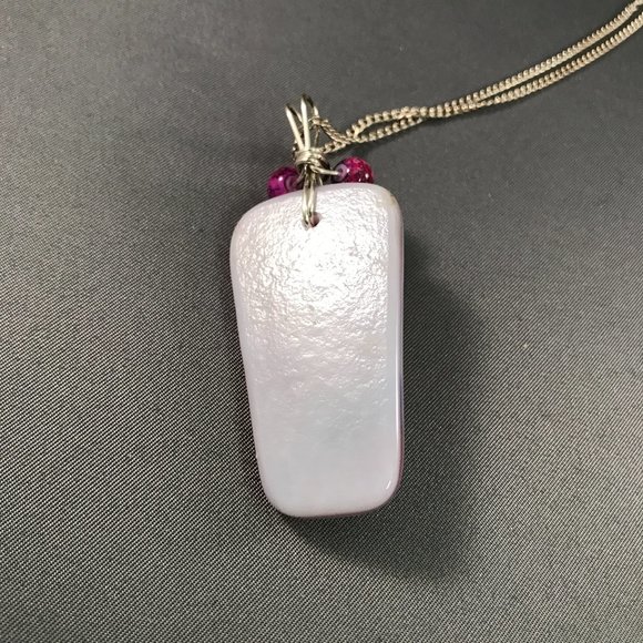 Artisan Fused Glass Pendant Necklace Gorgeous! - Picture 4 of 7